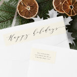 Elegant Minimalist Script Happy Holidays Wrap Around Label<br><div class="desc">Elegant Minimalist Script Happy Holidays wrap around label</div>