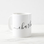 Elegant Minimalist Script Modern Name Personalized Coffee Mug<br><div class="desc">Elegant Script Name Personalized Coffee Mug in White</div>