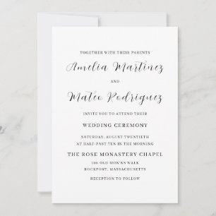 Elegant Minimalist Script Modern Wedding Invitation