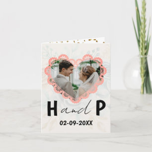 Elegant Minimalist Script Monogram Photo Wedding   Invitation