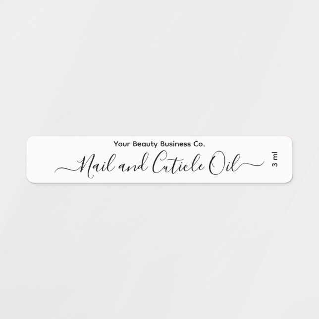 Elegant Minimalist Script Nail Oil Beauty Custom (Design 1)
