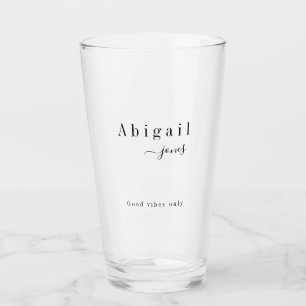 Elegant Minimalist Script Name Personalized Glass