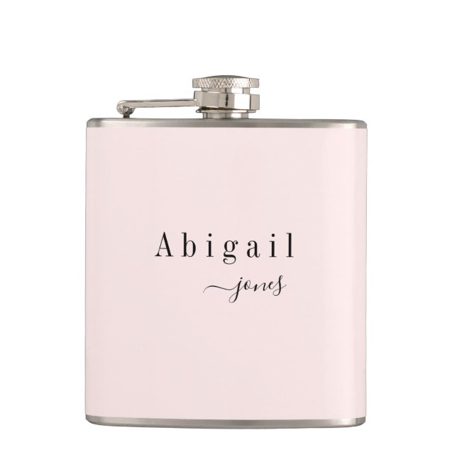Elegant Minimalist Script Name Personalized Hip Flask (Front)