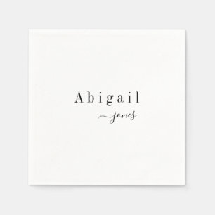 Elegant Minimalist Script Name Personalized Napkin