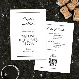 Elegant Minimalist Script Rehearsal Dinner Invitation