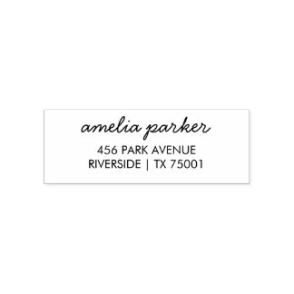 Elegant Minimalist Script Return Address Self-Inki Self-inking Stamp