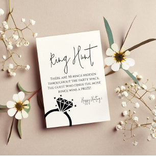 Elegant Minimalist script ring hunt bridal shower  Pedestal Sign