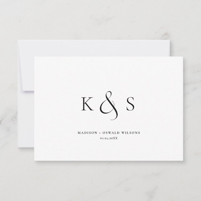 Elegant Minimalist Script Wedding gratitude Thank  Thank You Card (Front)