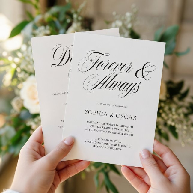 Elegant Minimalist Script Wedding  Invitation (Creator Uploaded)