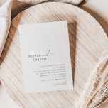 Elegant Minimalist Script Wedding Invitation<br><div class="desc">This elegant minimalist script wedding invitation is perfect for your classic simple black and white minimal modern boho wedding. The design features whimsical, delicate, and romantic handwritten calligraphy lettering with formal shabby chic typography. The look will go well with any wedding season: spring, summer, fall, or winter! The product is...</div>