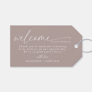 Elegant Minimalist Script Wedding Welcome Gift Tags