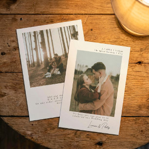 Elegant Minimalist Simple 2-Photo Wedding Invitation