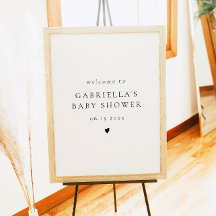 Elegant Minimalist Simple Baby Shower Welcome
