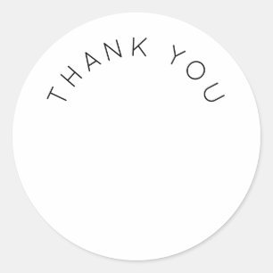 Elegant Minimalist Simple Bridal Shower Thank You Classic Round Sticker