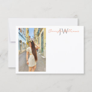 elegant minimalist simple modern photo monogram card
