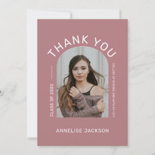 Elegant minimalist simple photo graduation  thank you card