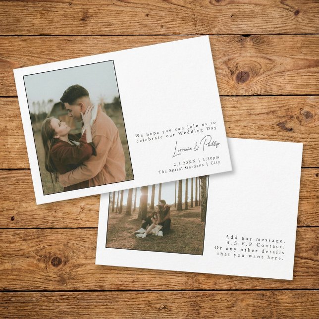 Elegant Minimalist Simple Photo Wedding Invitation (Elegant Minimalist Simple Photo Wedding Invitation)