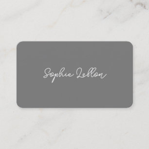 Elegant & Minimalist Simple Plain Grey  Business Card