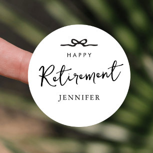 Elegant Minimalist Simple Retirement Party Favour Classic Round Sticker
