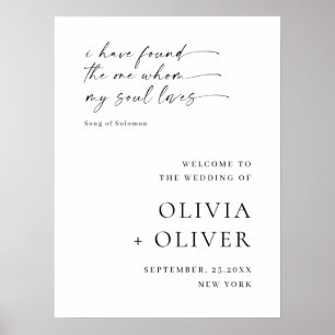 Elegant Minimalist Simple Welcome Wedding Poster