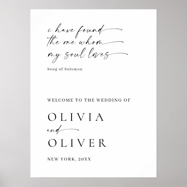 Elegant Minimalist Simple Welcome Wedding Poster (Front)