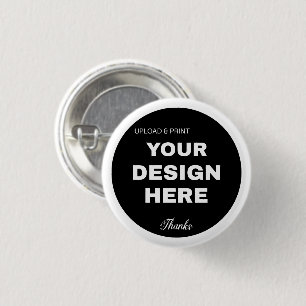 Elegant, Minimalist & Sleek Black QR Code Logo 1 Inch Round Button