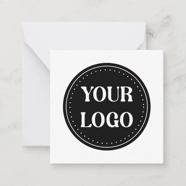 Elegant, Minimalist & Sleek Black QR Code Logo  Card (Front)