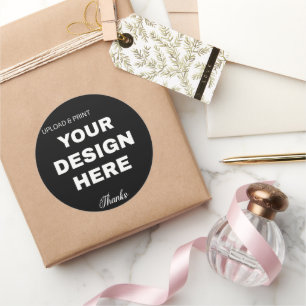 Elegant, Minimalist & Sleek Black QR Code Logo  Classic Round Sticker