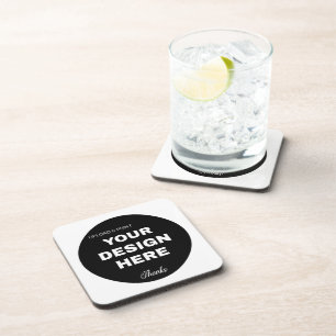 Elegant, Minimalist & Sleek Black QR Code Logo Coaster