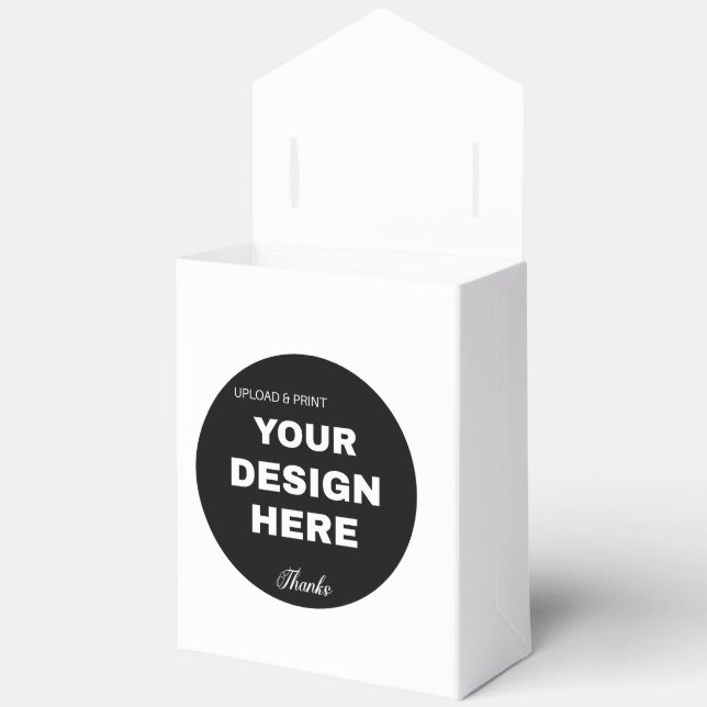Elegant, Minimalist & Sleek Black QR Code Logo  Favor Box (Open)