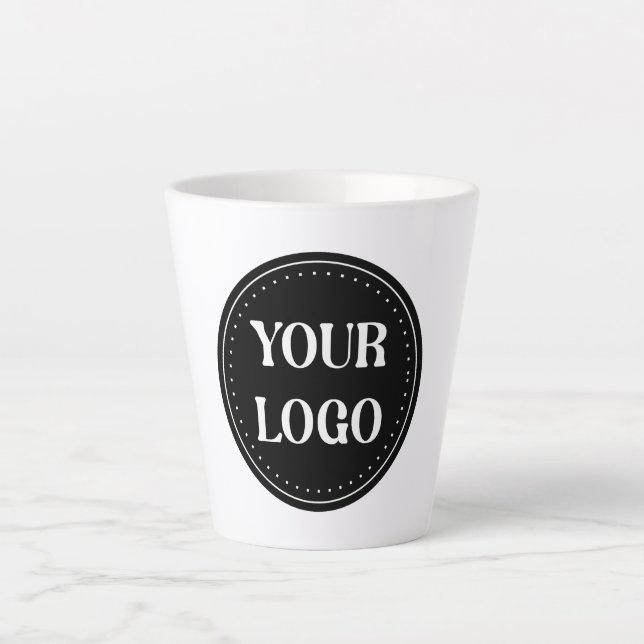 Elegant, Minimalist & Sleek Black QR Code Logo  Latte Mug (Front)