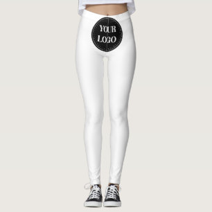 Elegant, Minimalist & Sleek Black QR Code Logo Leggings