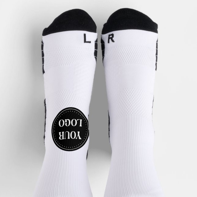 Elegant, Minimalist & Sleek Black QR Code Logo  Socks (Top)