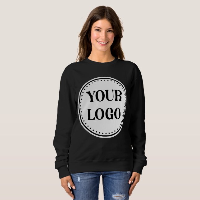 Elegant, Minimalist & Sleek Black QR Code Logo  Sweatshirt (Front Full)
