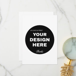 Elegant, Minimalist & Sleek Black QR Code Logo Thank You Card