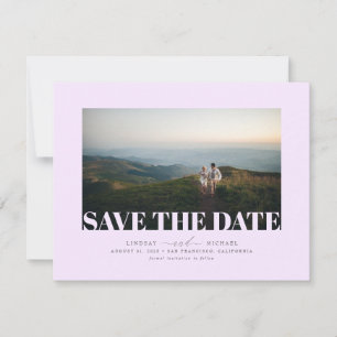 Elegant Minimalist Soft Purple Save the Date Photo