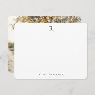 Elegant Minimalist Sophisticated Monogram Photo Card