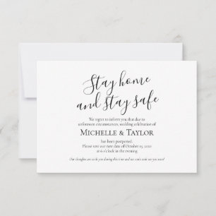 Elegant Minimalist Stay home and stay safe Card