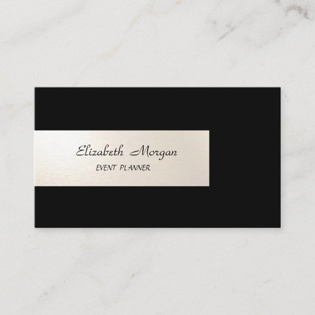 Elegant Minimalist,Striped,Black Business Card (Front)
