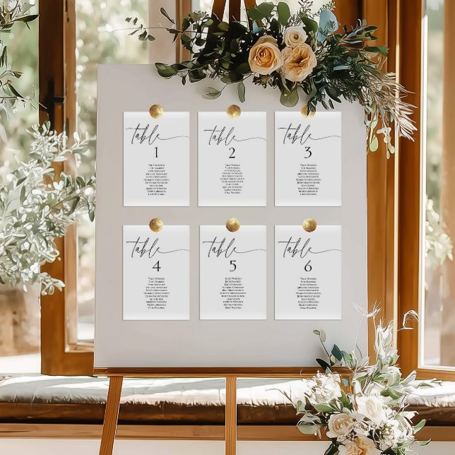 Elegant minimalist table number seating chart card (Creator Uploaded)