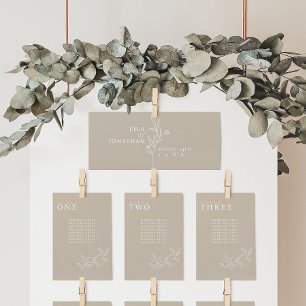 Elegant Minimalist Taupe Seating Chart Header Card