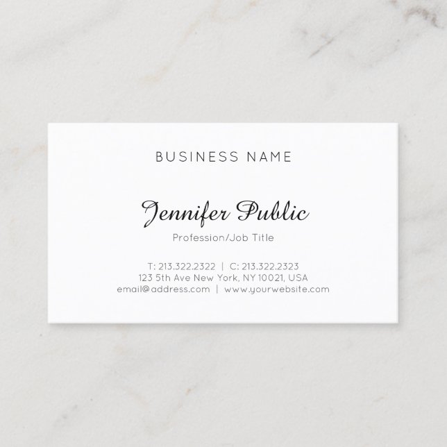 Elegant Minimalist Template Clean Trendy Modern Business Card (Front)