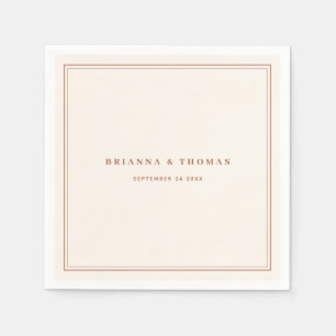 Elegant Minimalist Terracotta Wedding Napkin