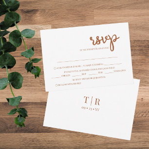 Elegant Minimalist Terracotta Wedding  RSVP Card