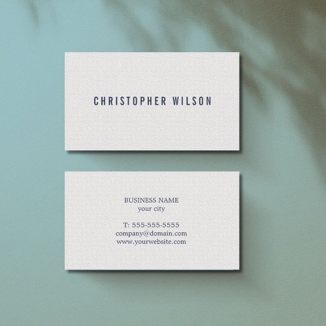 Elegant Minimalist Texture White Blue Consultant Business Card (Creator Uploaded)