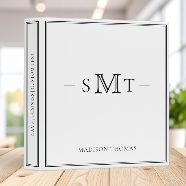 Elegant Minimalist Three Letter Monogram Binder (Creator Uploaded)