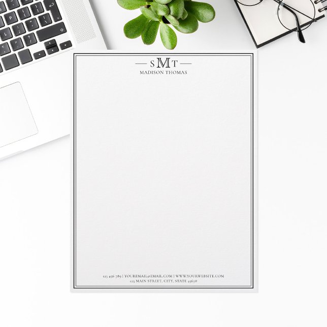 Elegant Minimalist Three Letter Monogram Letterhead (Creator Uploaded)