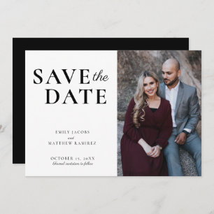 Elegant Minimalist Traditional Script 1 Photo Save The Date
