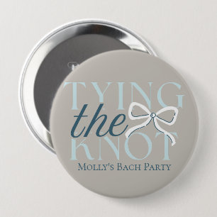 Elegant Minimalist Tying the Knot Bridal Shower 4 Inch Round Button