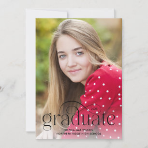 Elegant Minimalist Type Photo Graduation Party Invitation